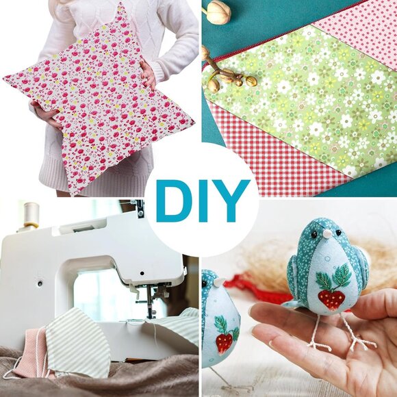 Colorful 56-Piece Cotton Fabric Bundle - 25x25cm Patchwork Quilting Squares for - Picture 7 of 7